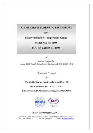 Relative Humidity and Temperature Gauge RHT100