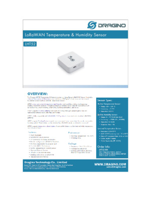 LHT52 - LoRaWAN Indoor Temperature & Humidity Sensor