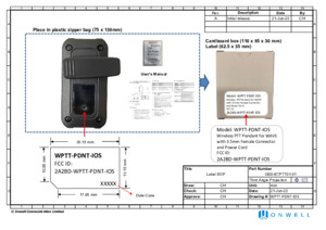 Wireless PTT Pendant with 3.5mm Female Connector and Power Cord