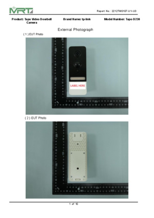 Sticker for TP-Link Tapo Smart Doorbell Button (D230, D230S1) 