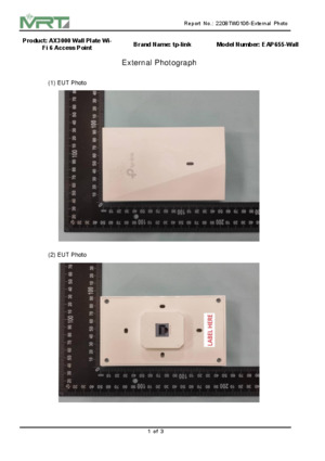 TP-Link EAP655-Wall AX3000 Wall Plate WiFi 6 Access Point